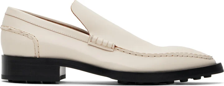 Jil Sander White Pointed Toe Loafers