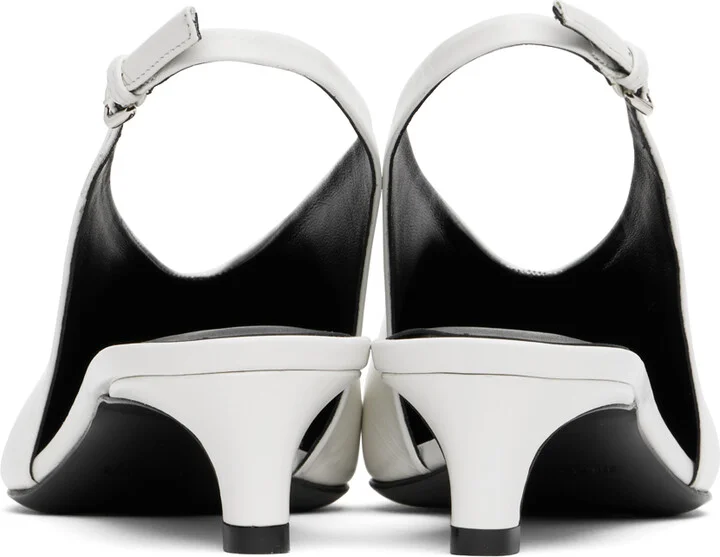 Jil Sander White Slingback Heels - Image 2