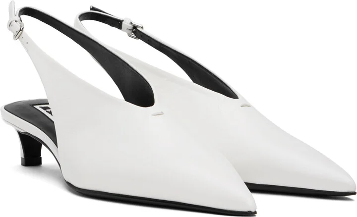 Jil Sander White Slingback Heels - Image 4