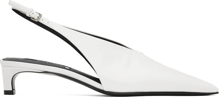 Jil Sander White Slingback Heels