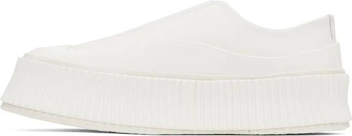 Jil Sander White Slip-On Platform Sneakers - Image 3