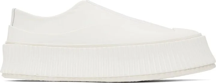 Jil Sander White Slip-On Platform Sneakers