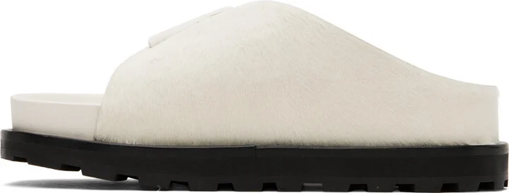 Jil Sander White Slip On Slides - Image 3