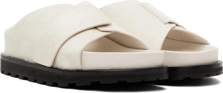 Jil Sander White Slip On Slides - Image 4