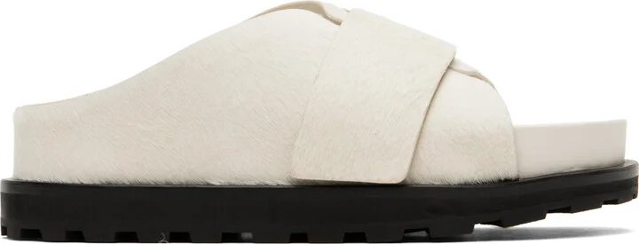 Jil Sander White Slip On Slides