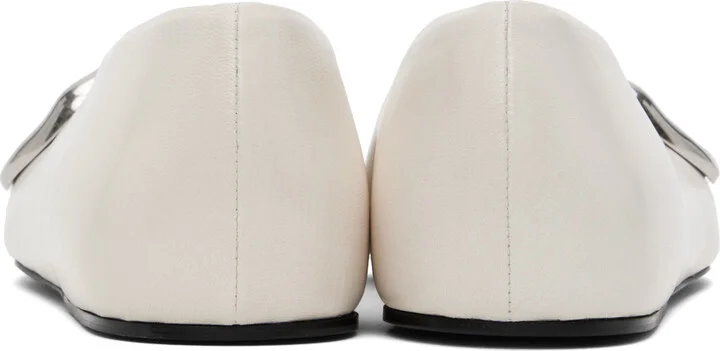 Jil Sander White Square Toe Ballerina Flats - Image 2