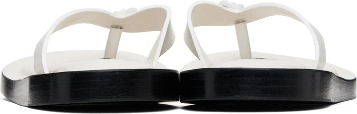Jil Sander White Thong Sandals - Image 2