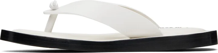 Jil Sander White Thong Sandals - Image 3