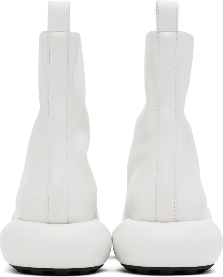 Jil Sander White Zip Boots - Image 2