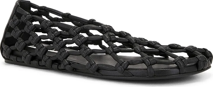 Jil Sander Woven Ballerina Flat in Black - Image 2