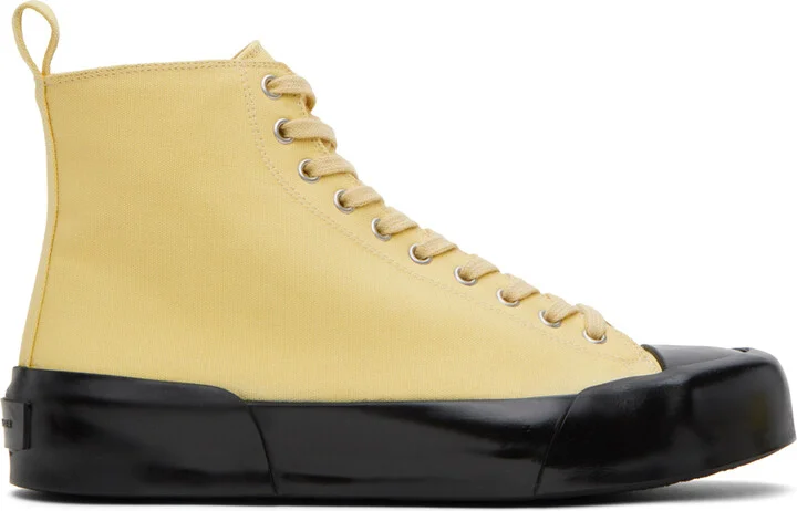 Jil Sander Yellow High-Top Sneakers