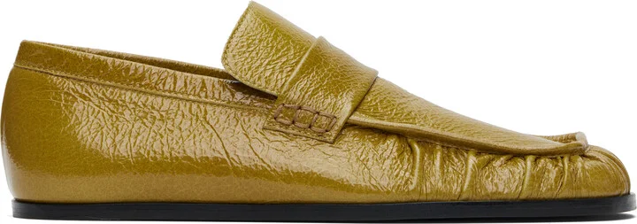 Jil Sander Yellow Patent Leather Loafers