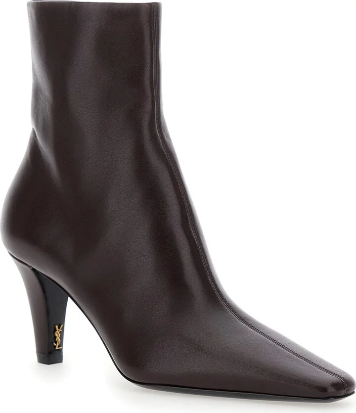 'jill' Brown Boots With Cassandre Detailing On The Heel In Leather Woman - Image 2