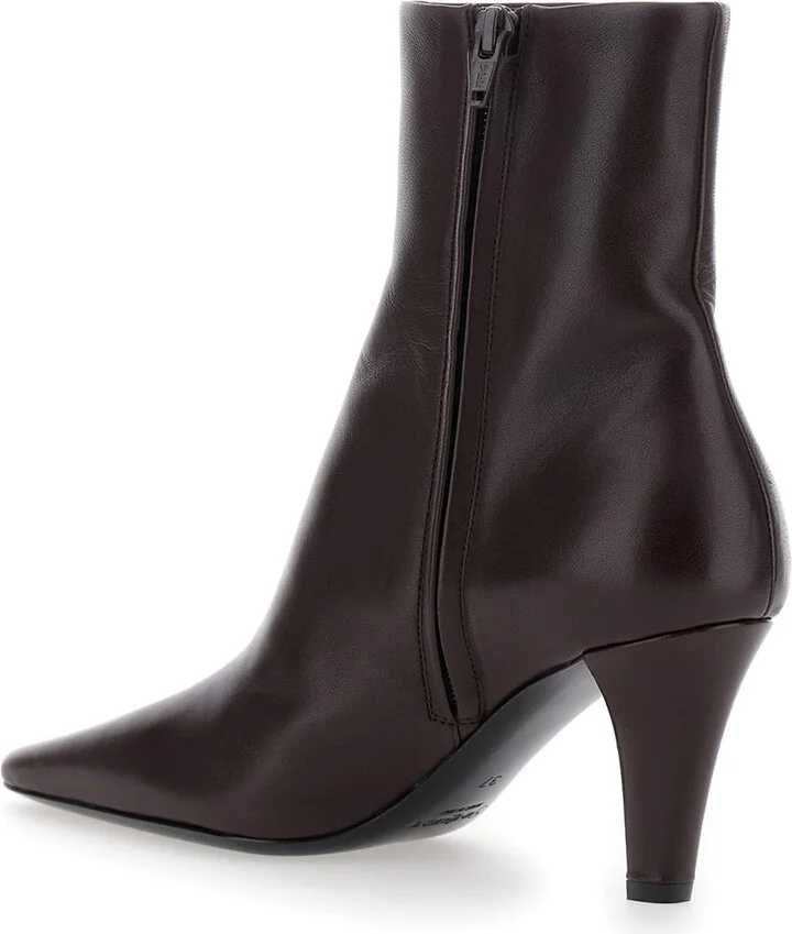 'jill' Brown Boots With Cassandre Detailing On The Heel In Leather Woman - Image 3