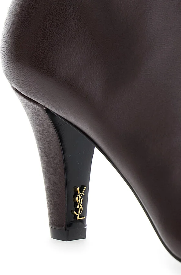 'jill' Brown Boots With Cassandre Detailing On The Heel In Leather Woman - Image 4
