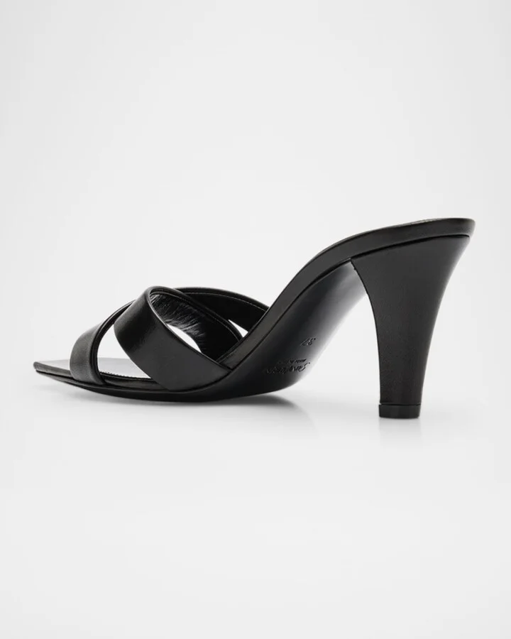 Jill Leather Crisscross Mule Sandals - Image 3