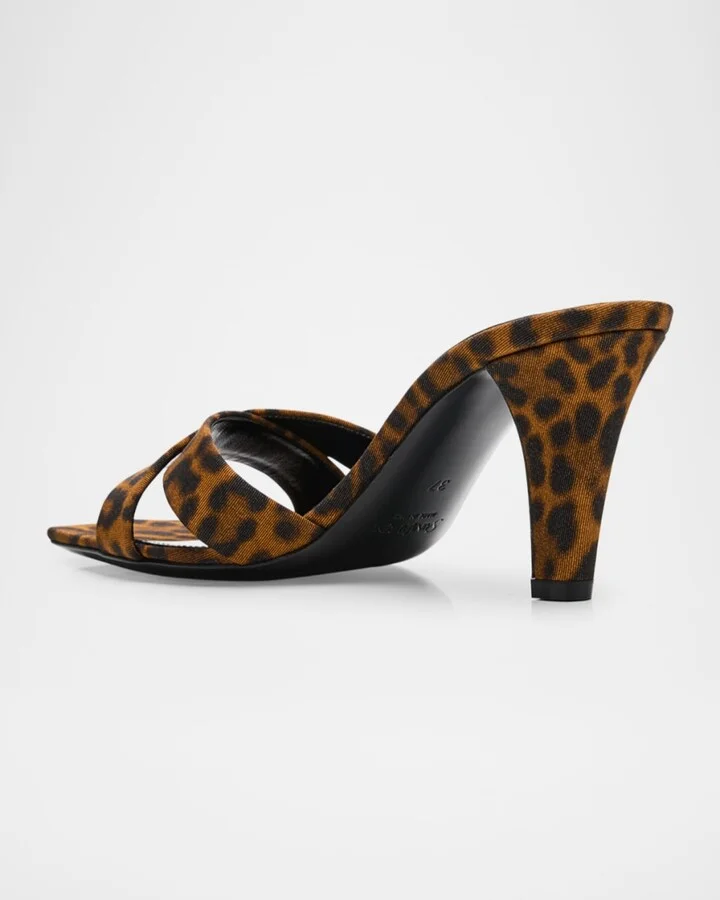 Jill Leopard Crisscross Mule Sandals - Image 4