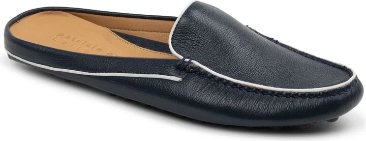 Navy/ White Leather