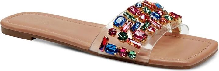 jillene Womens Flat Slip On Slide Sandals