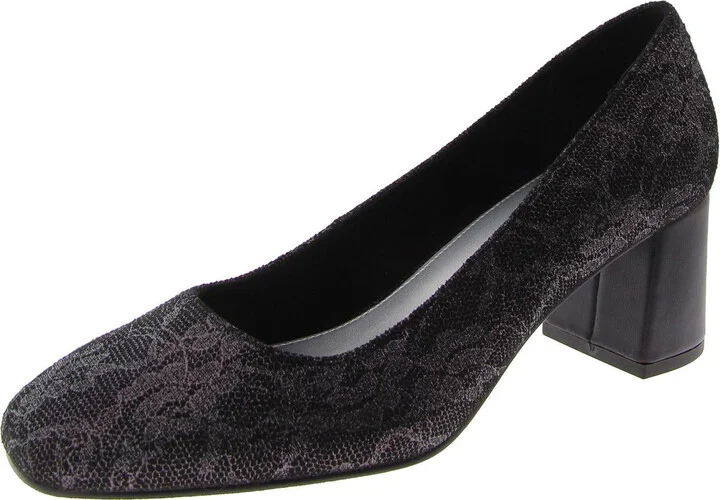 Jillian Womens Slip-On Floral Pumps