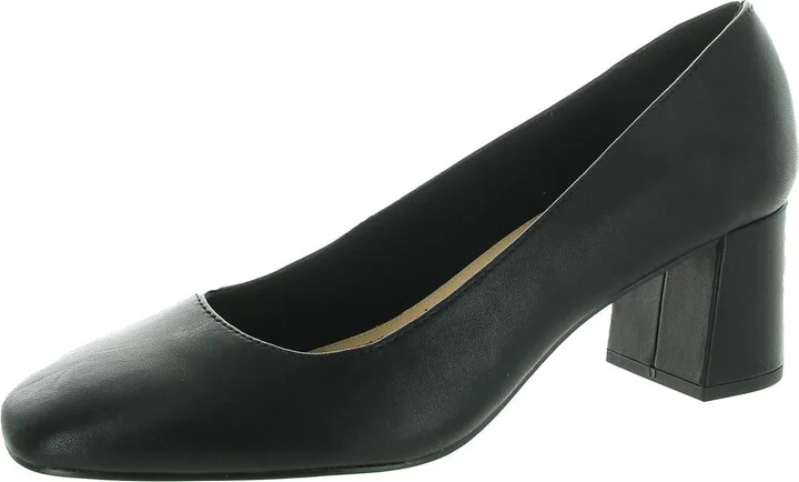 Jillian Womens Solid Leather Block Heels