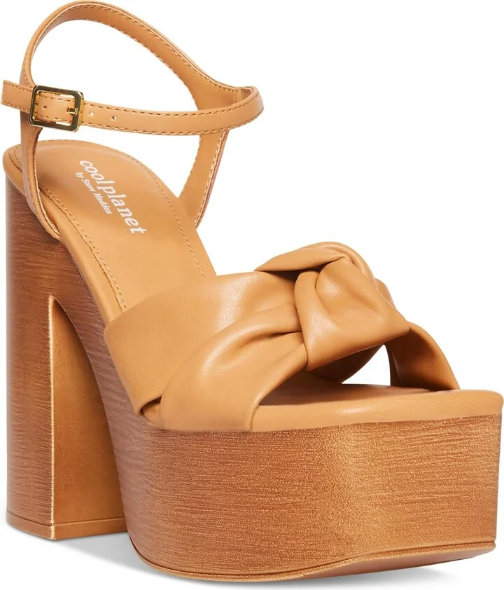 Jilly Womens Ankle Strap Square Toe Platform Heels