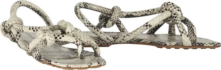 Jimbo Snakeskin Print Leather Sandals - Image 2