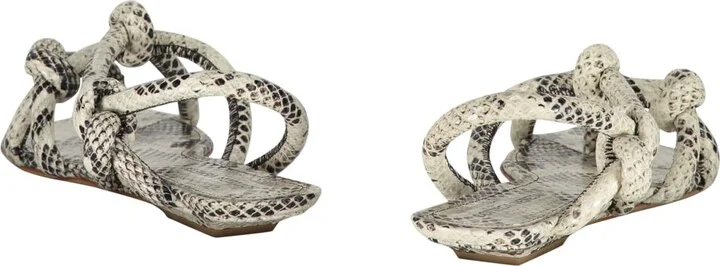 Jimbo Snakeskin Print Leather Sandals - Image 3