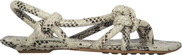 Jimbo Snakeskin Print Leather Sandals