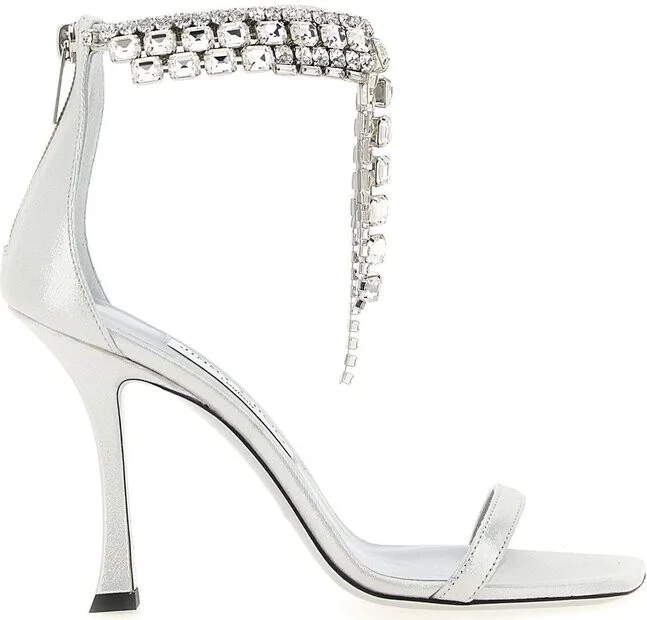Jimmy Choo 100 Ankle Strapped Verity Embellished Sandals