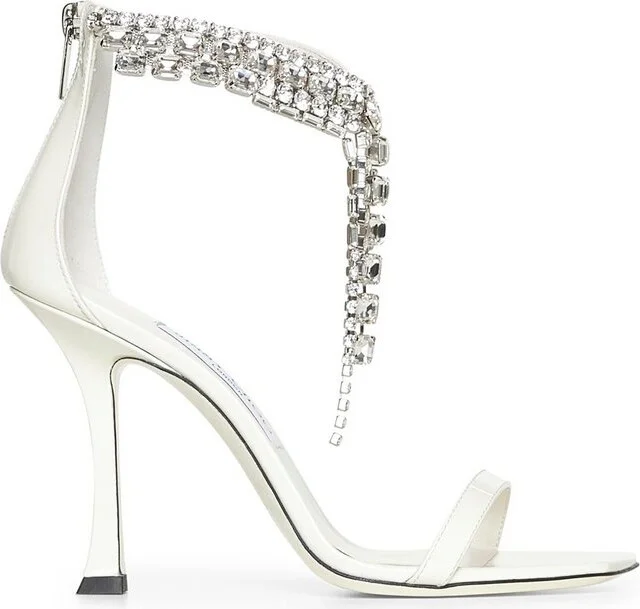 Jimmy Choo 100 Verity Embellished Strap Heeled Sandals
