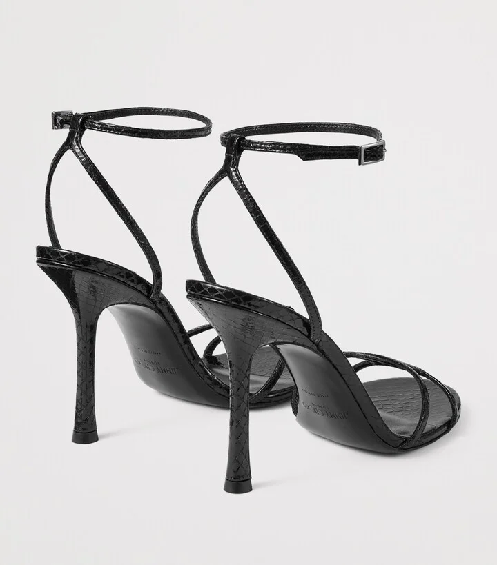 Jimmy Choo 1998 Leo 100 Leather Heeled Sandals - Image 4
