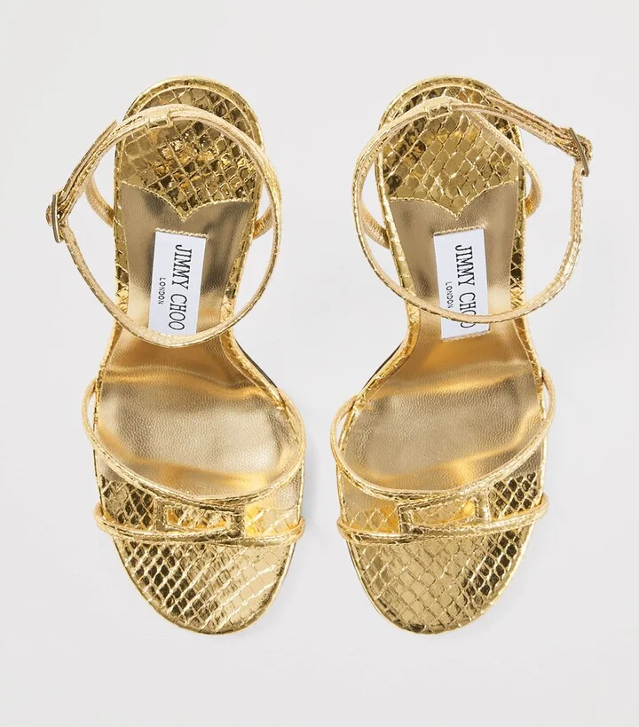Jimmy Choo 1998 Leo 100 Leather Heeled Sandals - Image 3