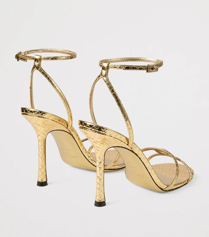 Jimmy Choo 1998 Leo 100 Leather Heeled Sandals - Image 4