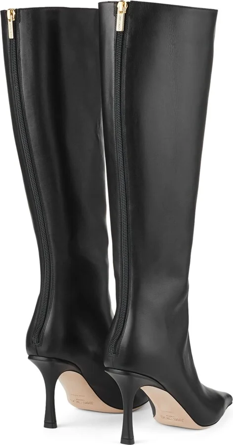 Jimmy Choo Agathe 85 Leather Knee-High Boots - Image 3
