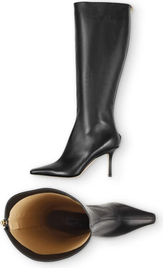 Jimmy Choo Agathe 85 Leather Knee-High Boots - Image 5