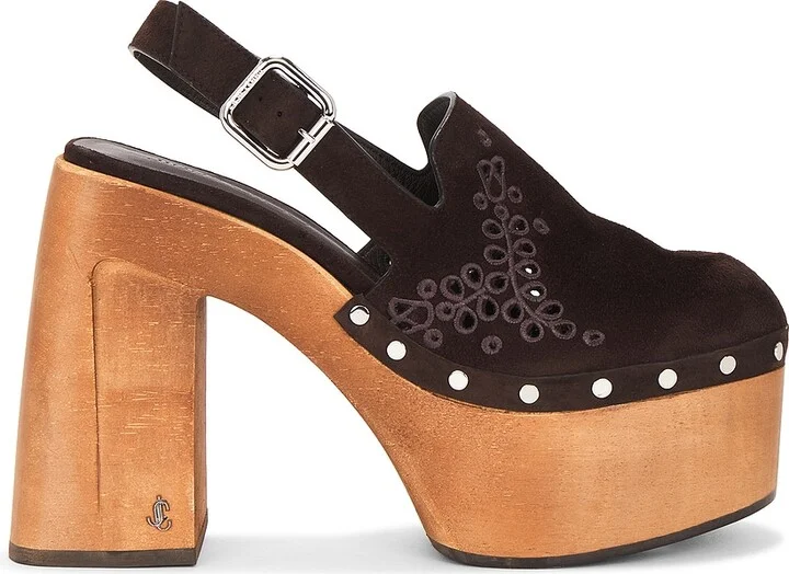 Jimmy Choo Alida 135 Clog in Chocolate