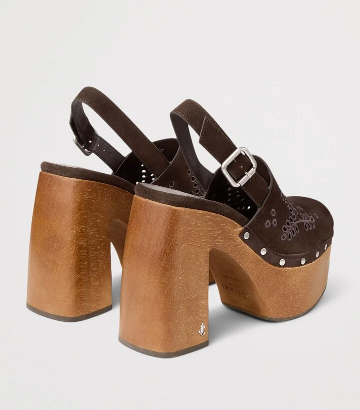Jimmy Choo Alida 135 Suede Platform Clogs - Image 4