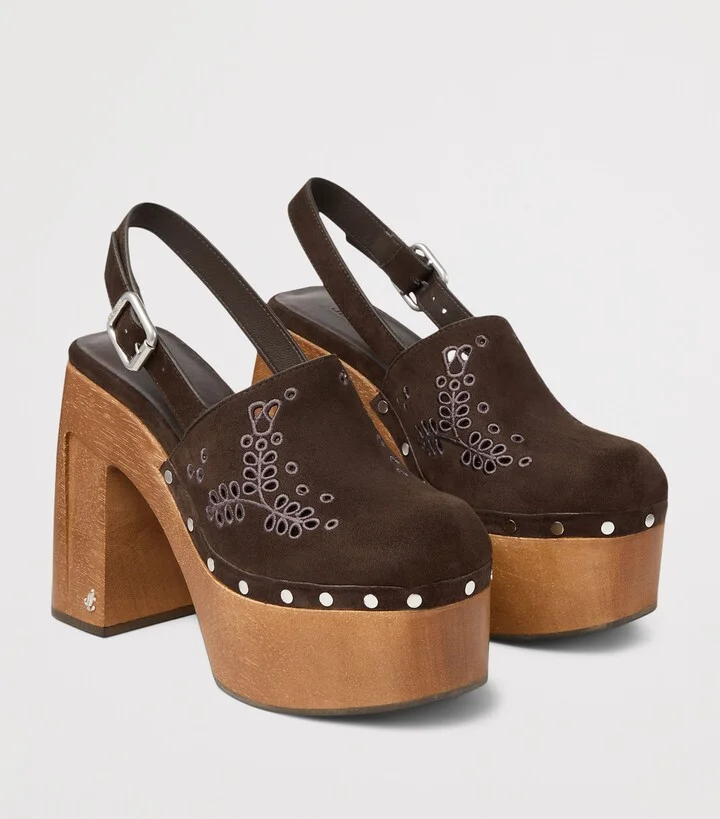 Jimmy Choo Alida 135 Suede Platform Clogs - Image 5