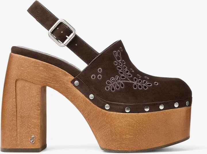 Jimmy Choo Alida 135 Suede Platform Clogs