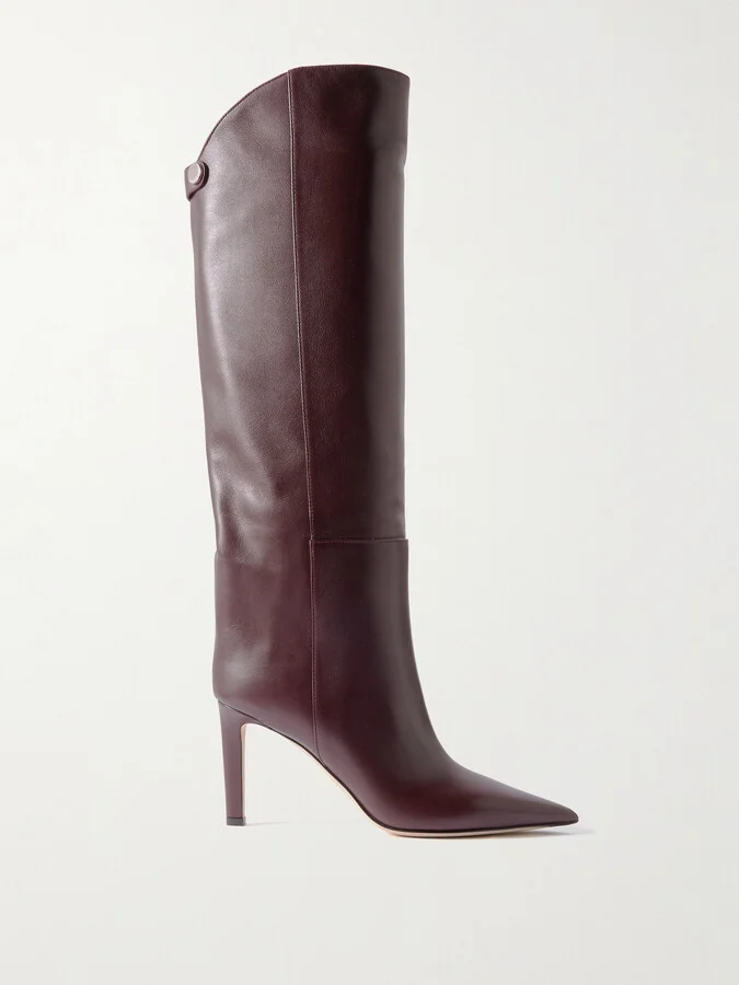 Jimmy Choo - Alizze 85 Leather Knee Boots - Burgundy