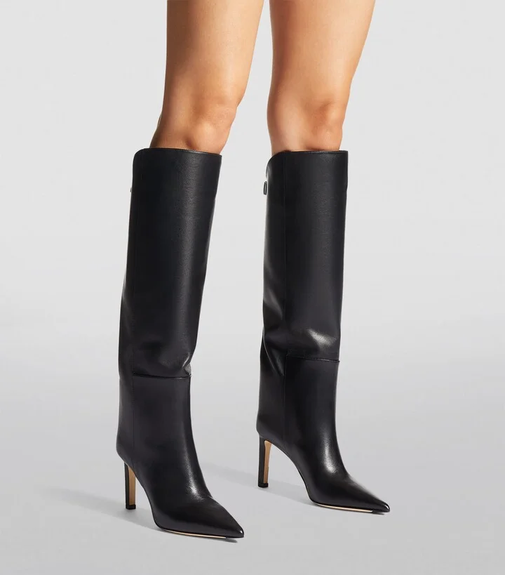 Jimmy Choo Alizze 85 Leather Knee-High Boots - Image 2