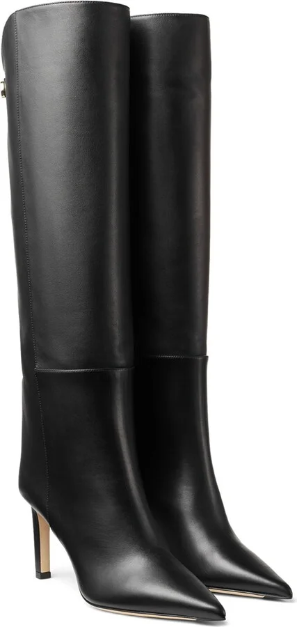 Jimmy Choo Alizze 85 Leather Knee-High Boots - Image 4