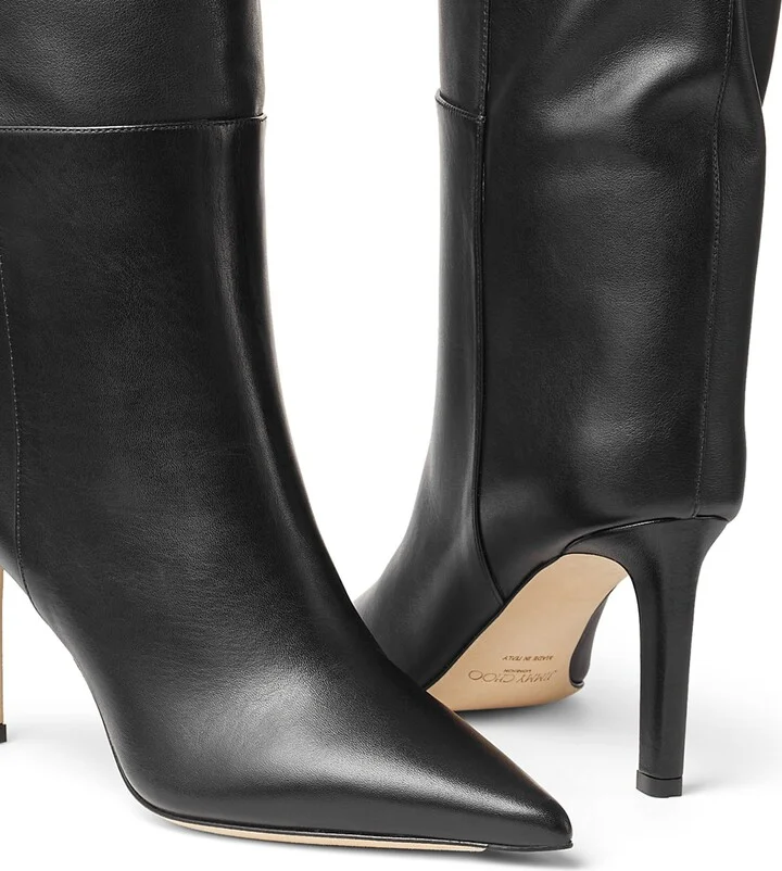 Jimmy Choo Alizze 85 Leather Knee-High Boots - Image 6
