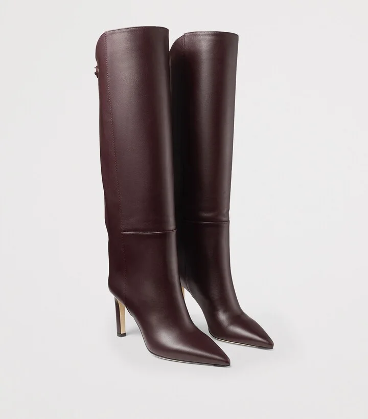 Jimmy Choo Alizze 85 Leather Knee-High Boots - Image 4