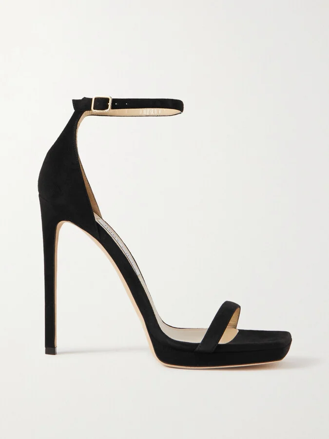 Jimmy Choo - Alva 120 Suede Sandals - Black