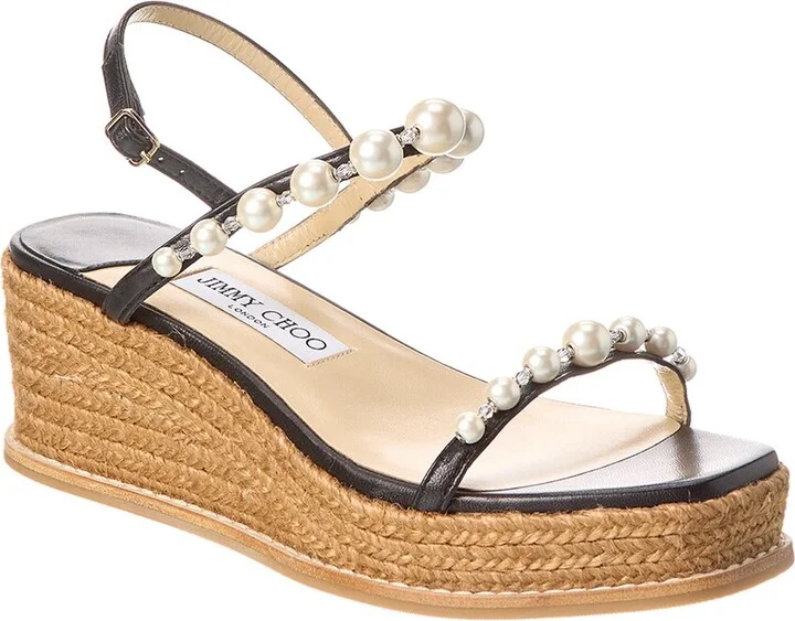 Jimmy Choo Amatuus 60 Leather Wedge Sandal