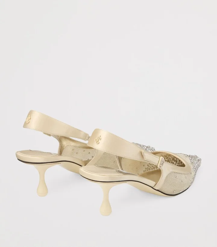 Jimmy Choo Amel 50 Crystal Mesh Slingback Pumps - Image 3