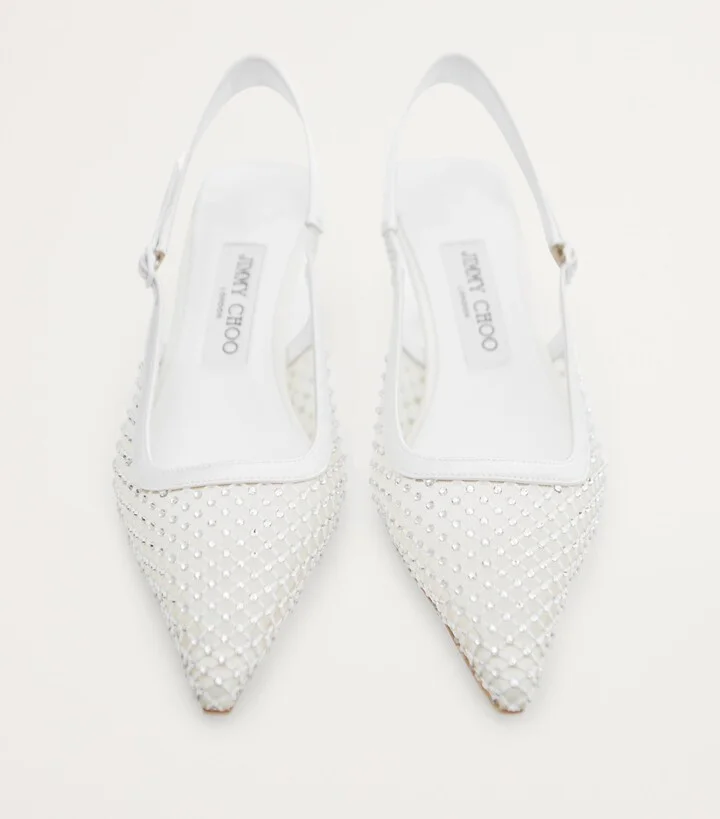 Jimmy Choo Amel 50 Embellished Slingback Pumps - Image 2