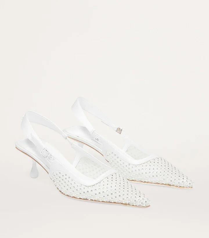 Jimmy Choo Amel 50 Embellished Slingback Pumps - Image 4